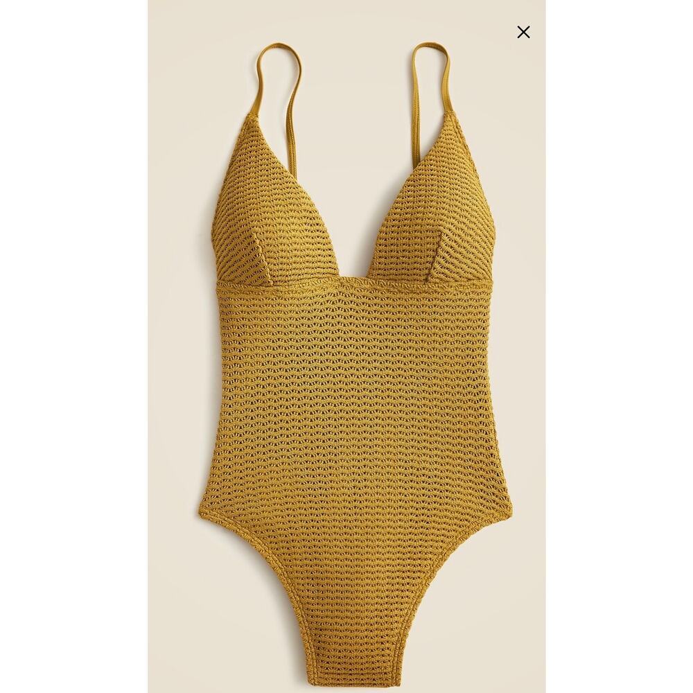 J. Crew Plunge Crochet One-piece Swimsuit